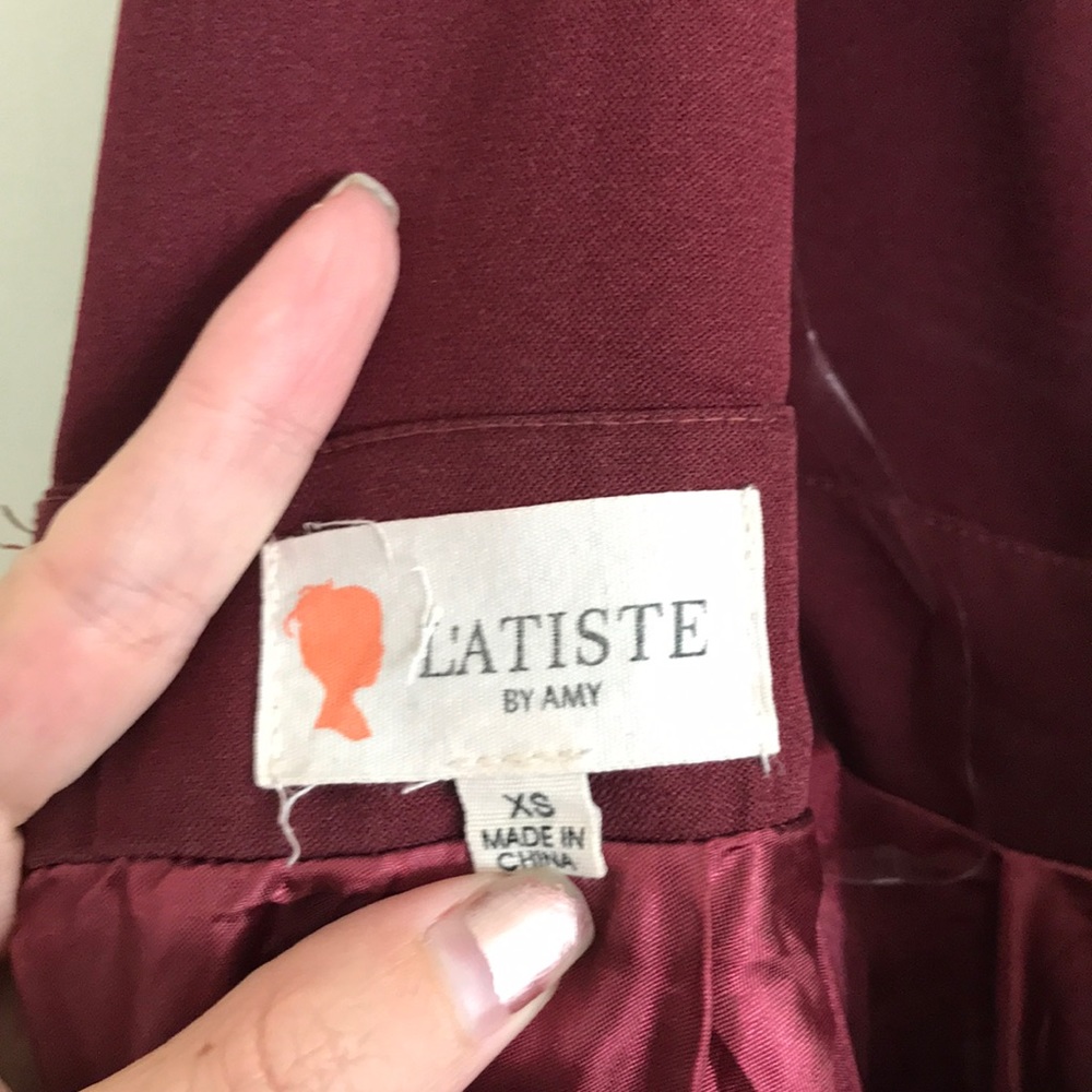 Burgundy Open back skater dress - Picture 5 of 5